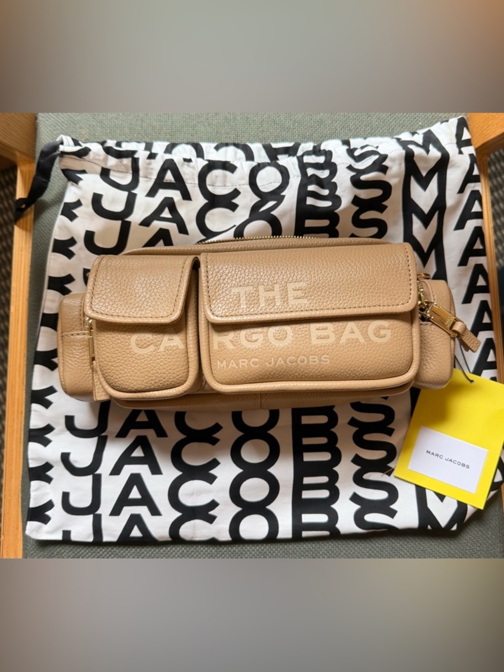 NWT!! Marc Jacobs Beige Leather The Cargo Belt Shoulder Bag